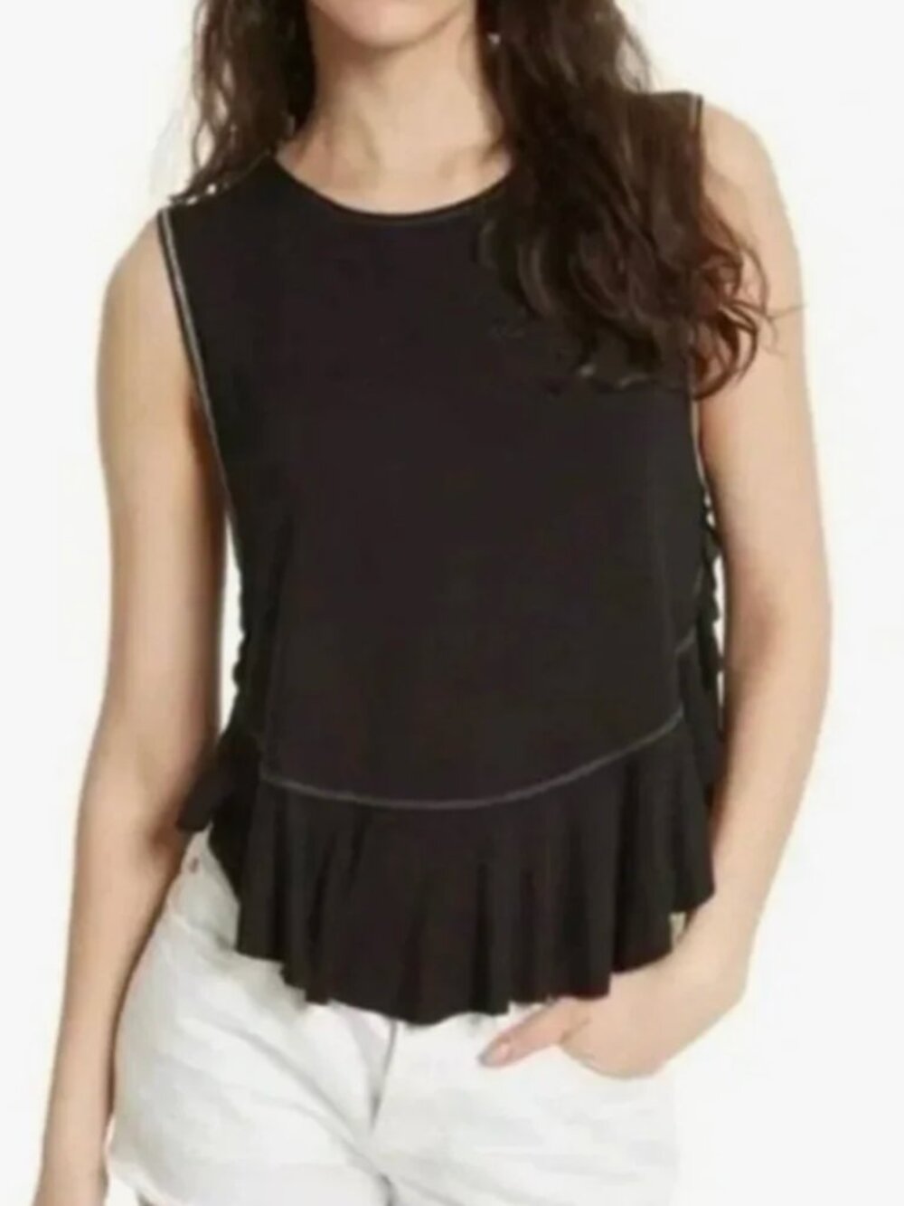 Free People uptown ruffle tank top size medium